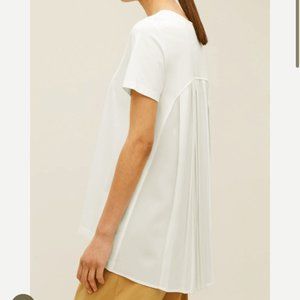 COS pleated back T-shirts, Cream color (size: XS)